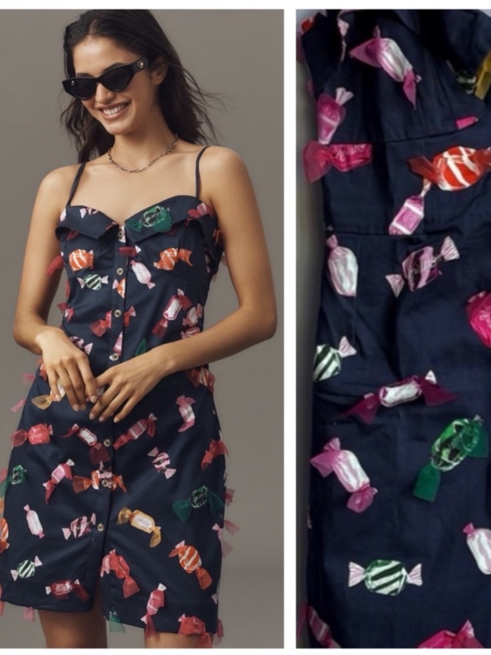 NWT Anthropologie Maeve Printed Buttondown Mini 3D Candies Vacay Party Dress - Picture 12 of 12